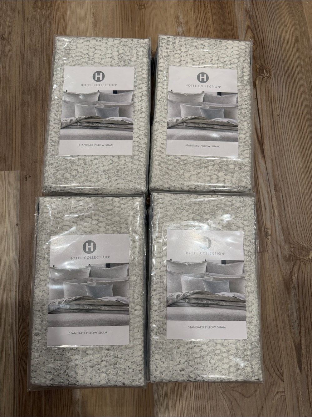 Hotel Collection Textured Pillow Shams - Light Gray (Set of 4)